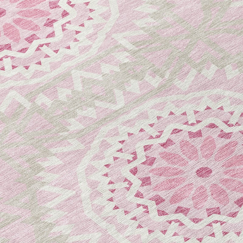HomeRoots Floral Medallion Transitional Rectangle Outdoor Rug