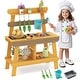 preview thumbnail 1 of 8, Gymax Play Kitchen for Kids w/ Removable Faucet Sink Grill Rack Natural