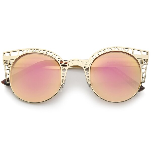 metal cut out cat eye sunglasses
