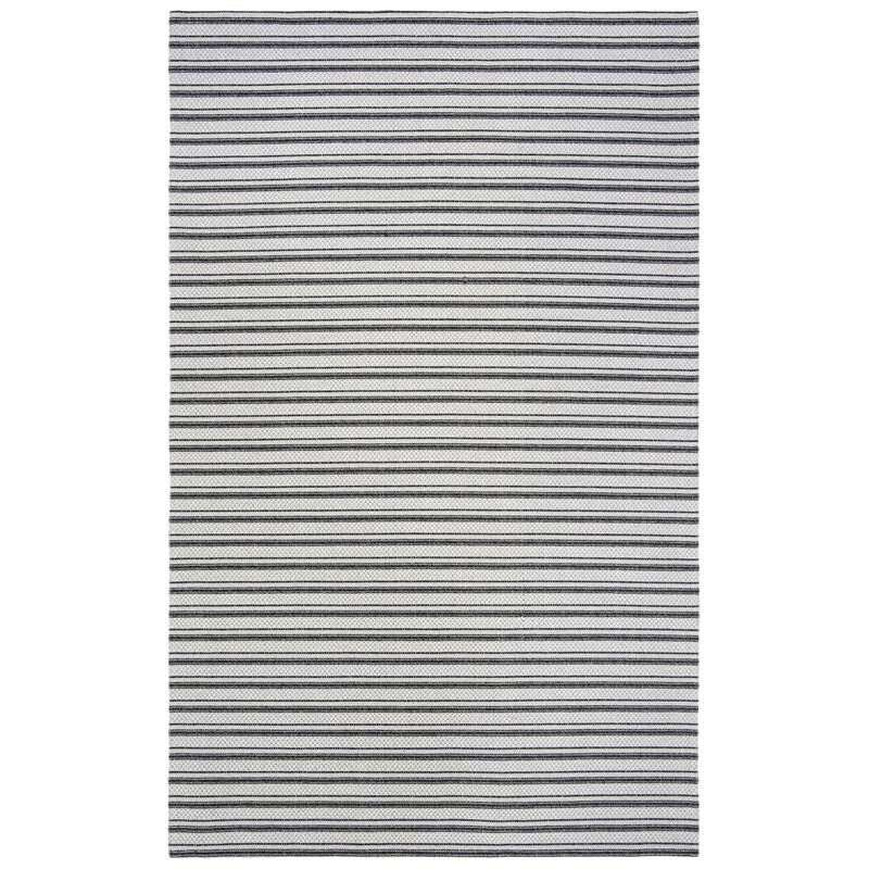 Martha Stewart by SAFAVIEH Unnie Stripe Cotton Rug - Charcoal/Grey - 5' x 7'