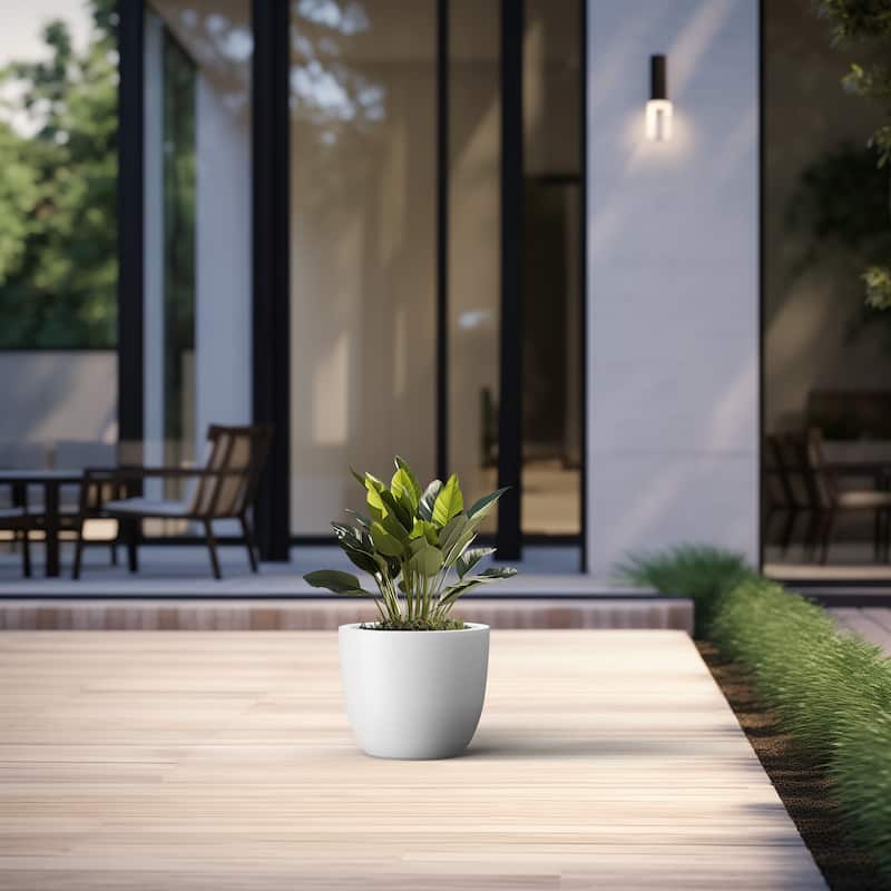 Tall Concrete Round Plant Pots / Large Indoor and Outdoor flower Planters