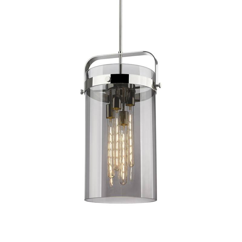 Innovations Lighting 413-4SL-26-13 Pilaster Pendant Pilaster 4 Light - Polished Nickel / Plated Smoke