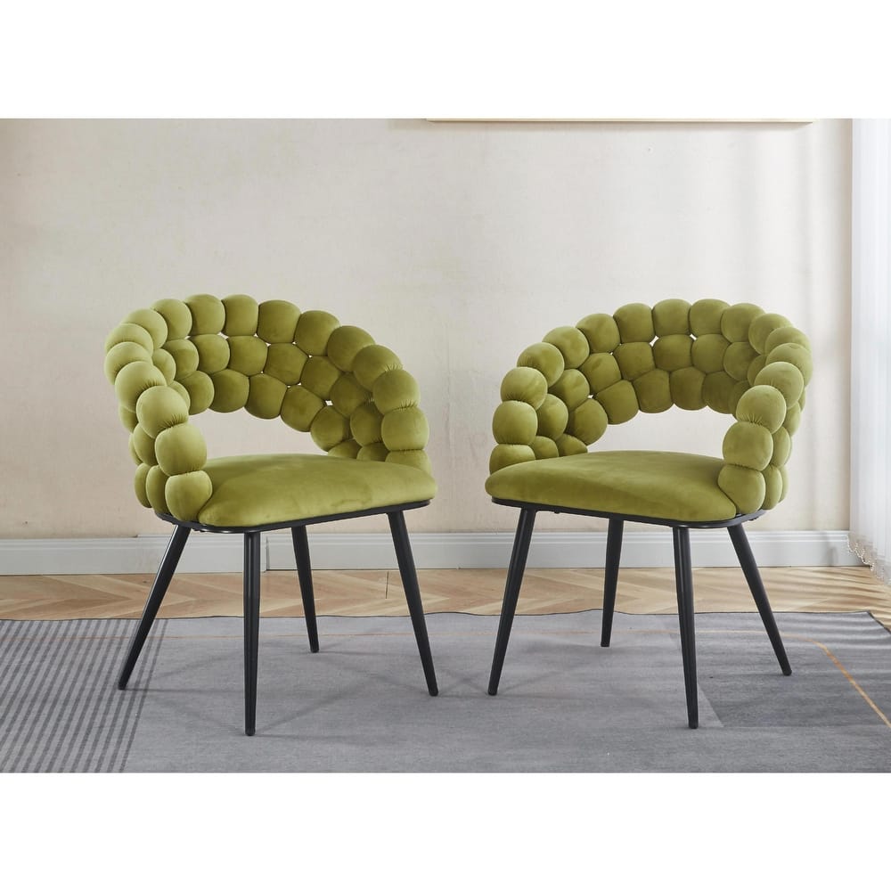 Modern Chair Set (2) - Iron Legs with Soft Cushions and Relaxing Backrest