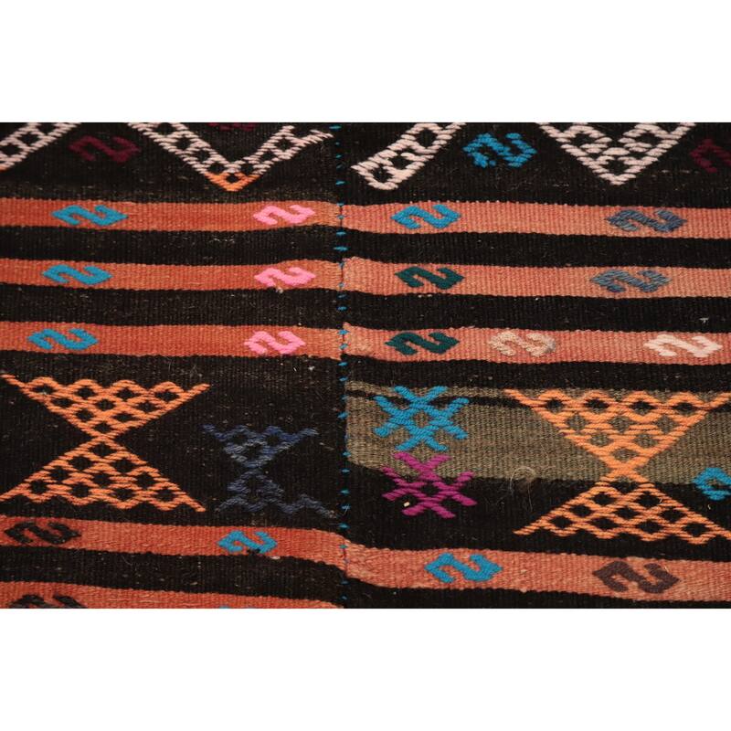 Hand Woven Oriental 100% Wool Carpet Southwestern Tribal Multi-Colored Kilim Area Rug - 10' 10'' X 6' 0''