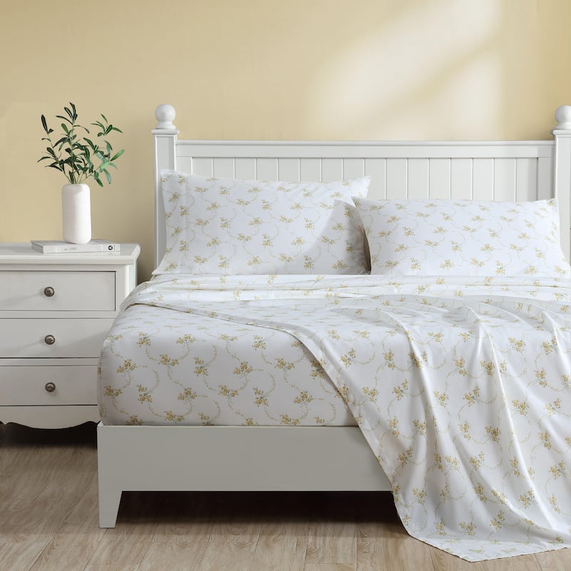 Laura Ashley Soft & Silky Sateen Printed Cotton Sheet Set