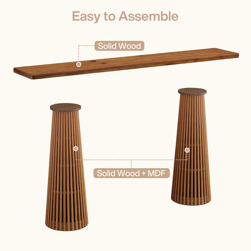 63-Inch Long Console Table for Entryway, Wooden Sofa Table Behind the Couch