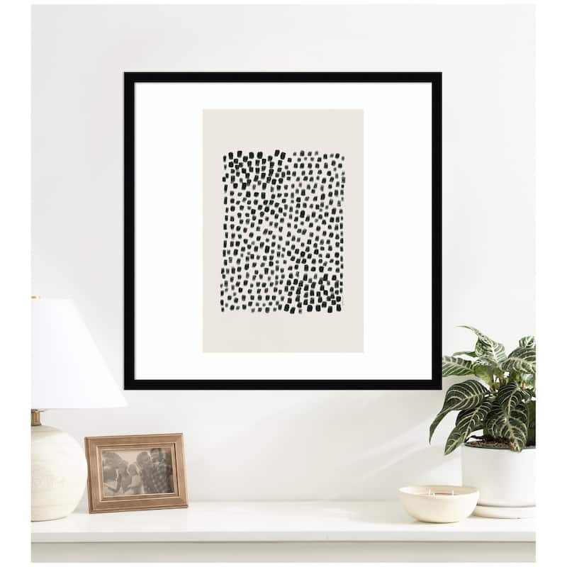 Kate and Laurel Abstract Black by Gabrielly Guedes Framed Wall Art Print