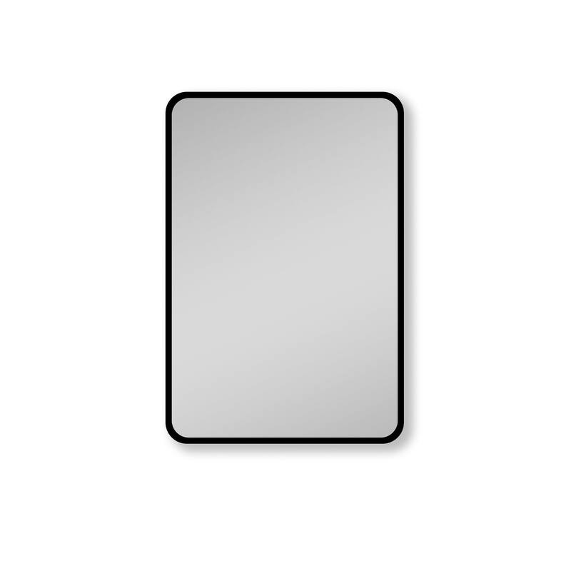 Black Framed Rectangular Medicine Cabinet with Mirror