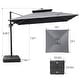 preview thumbnail 65 of 85, 11 x 11 FT Outdoor Square Patio Cantilever Offset Umbrella with Crank and 360 Degrees Rotation