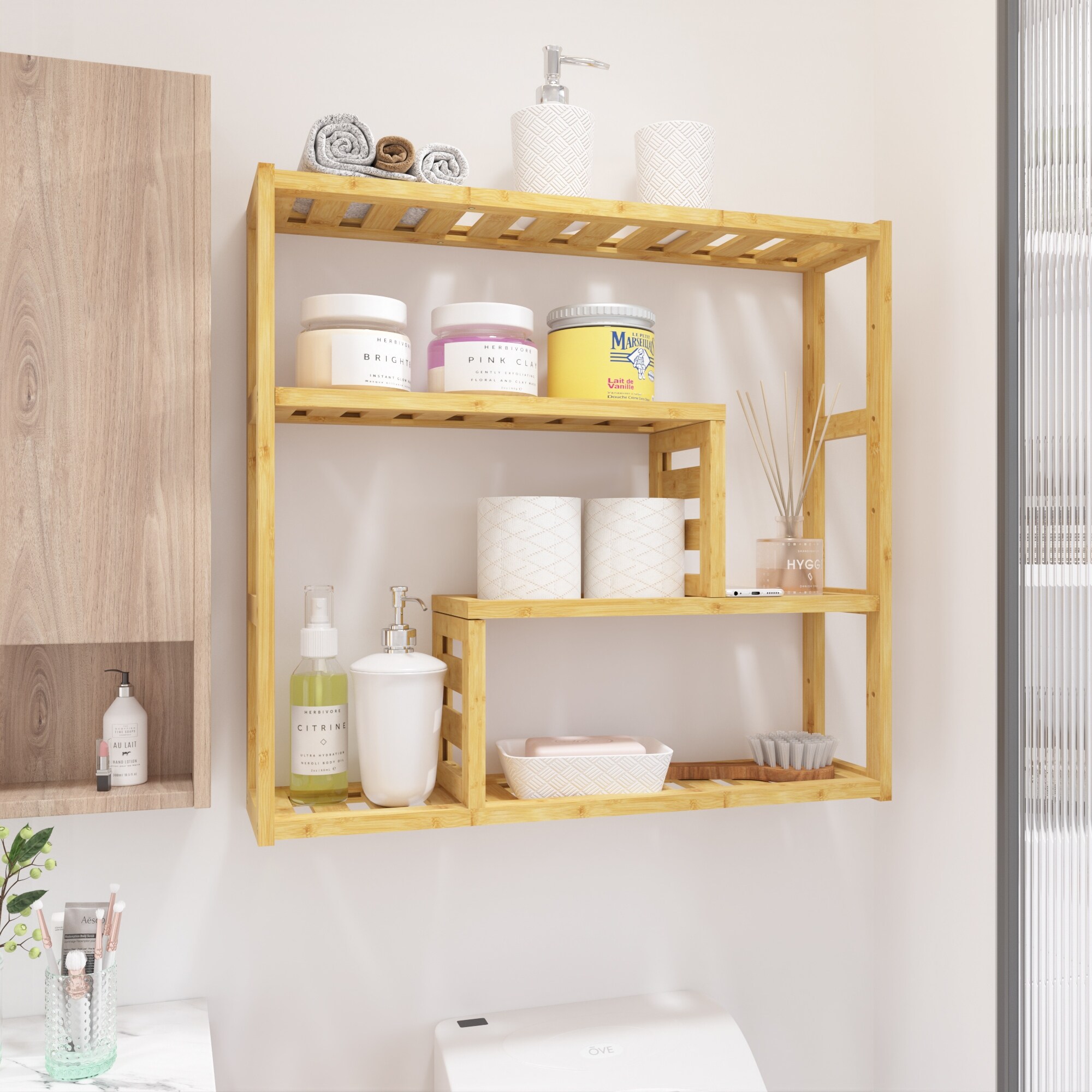 3 tier bathroom wall shelf hot sale