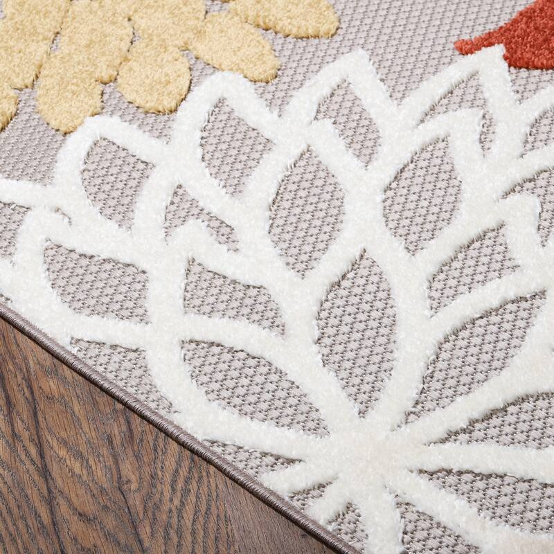 EVIVA Nature 9X12 Orange Cream Area Rug 9'3" x 12'3" Bed Bath