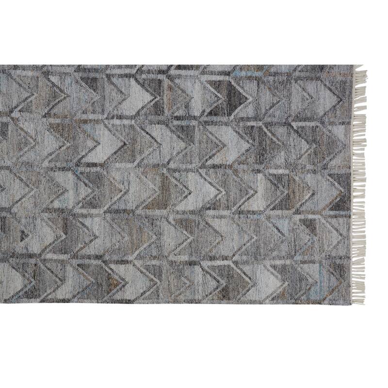 Elstow Eco-Friendly Moroccan Chevron Rug, Light/Dark Gray
