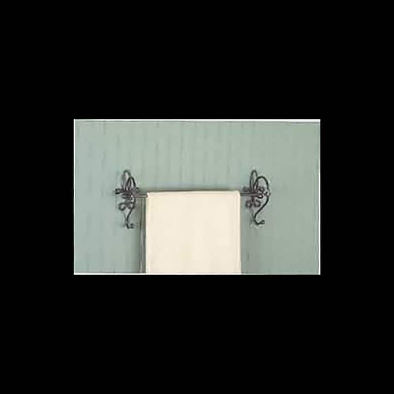 Towel Bar Nickel 18" Fleur De Lis Style Bar Bathroom Renovators Supply