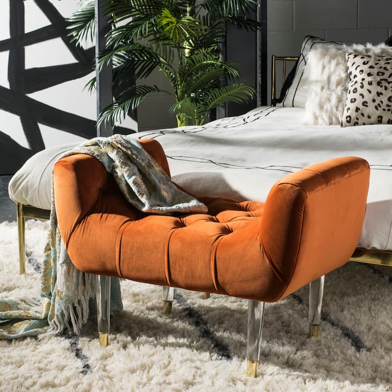 SAFAVIEH Couture Hedie Tufted Acrylic Bench - 35Wx21Dx24H