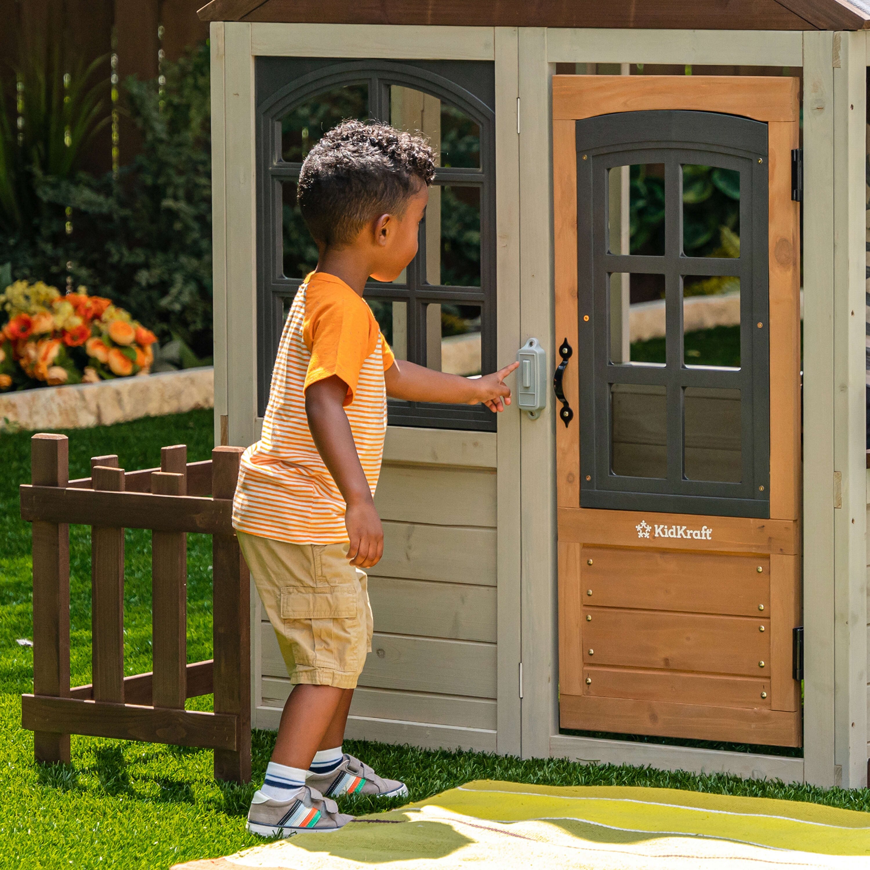 Outdoor playhouse best sale with doorbell