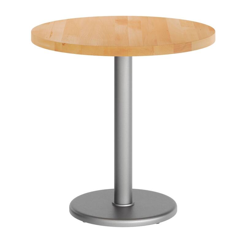 Round Solid Wood Commercial Tabletop with 18" Round Dining Height Base - 30"W x 30"D x 29.5"H