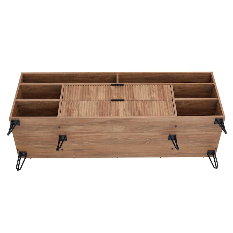 Manhattan Comfort Dumbo Mid-Century Modern TV Stand with 6 Shelves