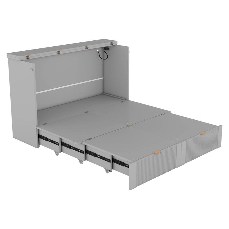Merax Murphy Bed with drawer and a set of Sockets & USB Ports