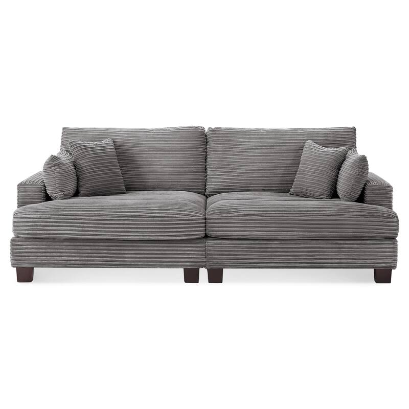 88"W 3-Seater Sofa Chenille Upholstered Couch Modern Loveseat Sofa Wooden Frame Sofa for Living Room