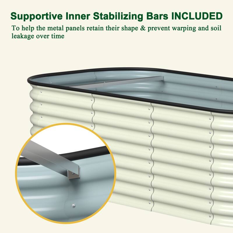 VEIKOUS 24''H Galvanized Steel Raised Garden Bed, Bottomless Design for Healthy Plant Growth