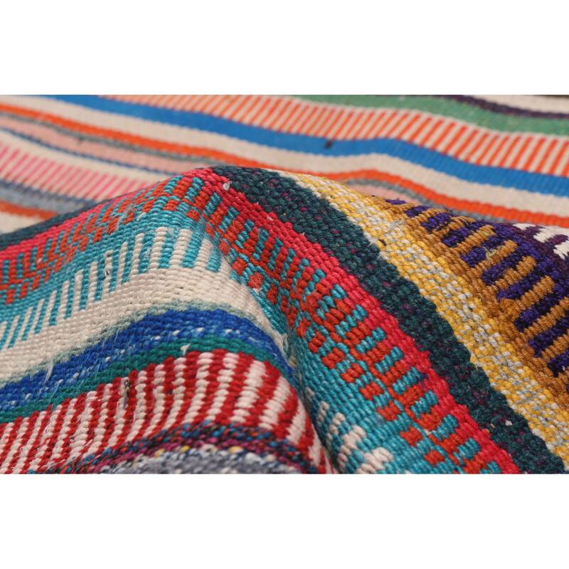 ECARPETGALLERY Flat-Weave Anatolia Patch Multi Color Wool Kilim - 9'8 x 14'2