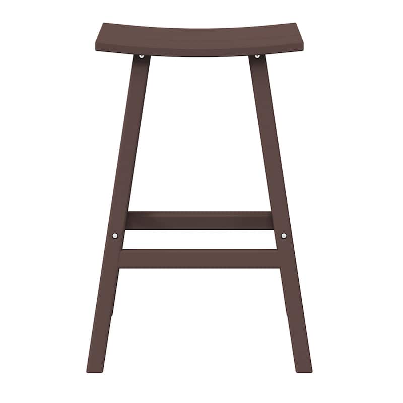 Laguna Hdpe All Weather Outdoor Patio 29" Saddle Seat Bar Stool - Dark Brown