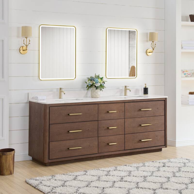 Miseno MV-706584 Porto 84" Free Standing Double Basin Vanity Set with