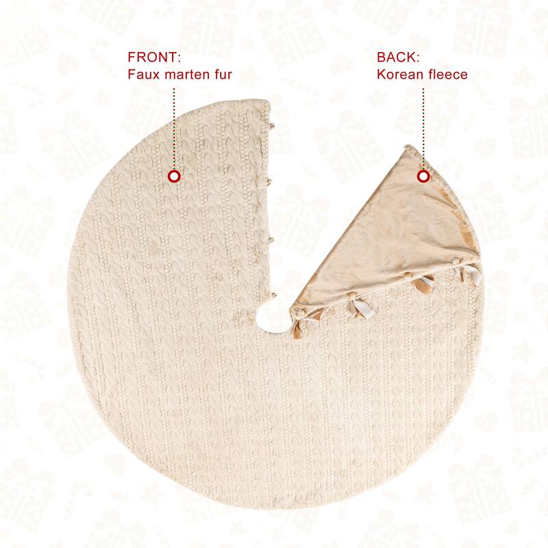 Glitzhome Set of 2 or 3 Faux Fur 48"D/60"D Tree Skirt & Christmas Stocking Decorations