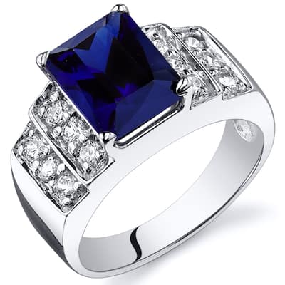 Sterling Silver 3 ct Created Sapphire Birthstone Ring