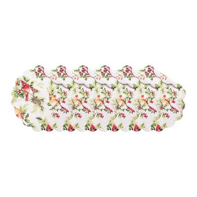 Ruby Cardinal Round Placemats Set of 6, 17"