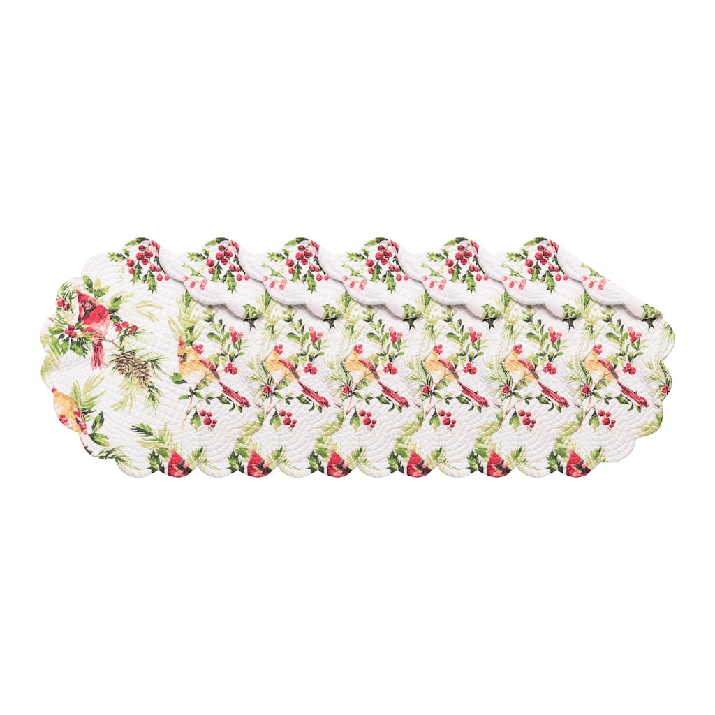 Ruby Cardinal Round Placemats Set of 6, 17"