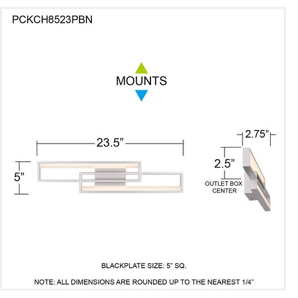 Kocha Integrated LED Painted Brushed Nickel Bath Light with CCT Switch
