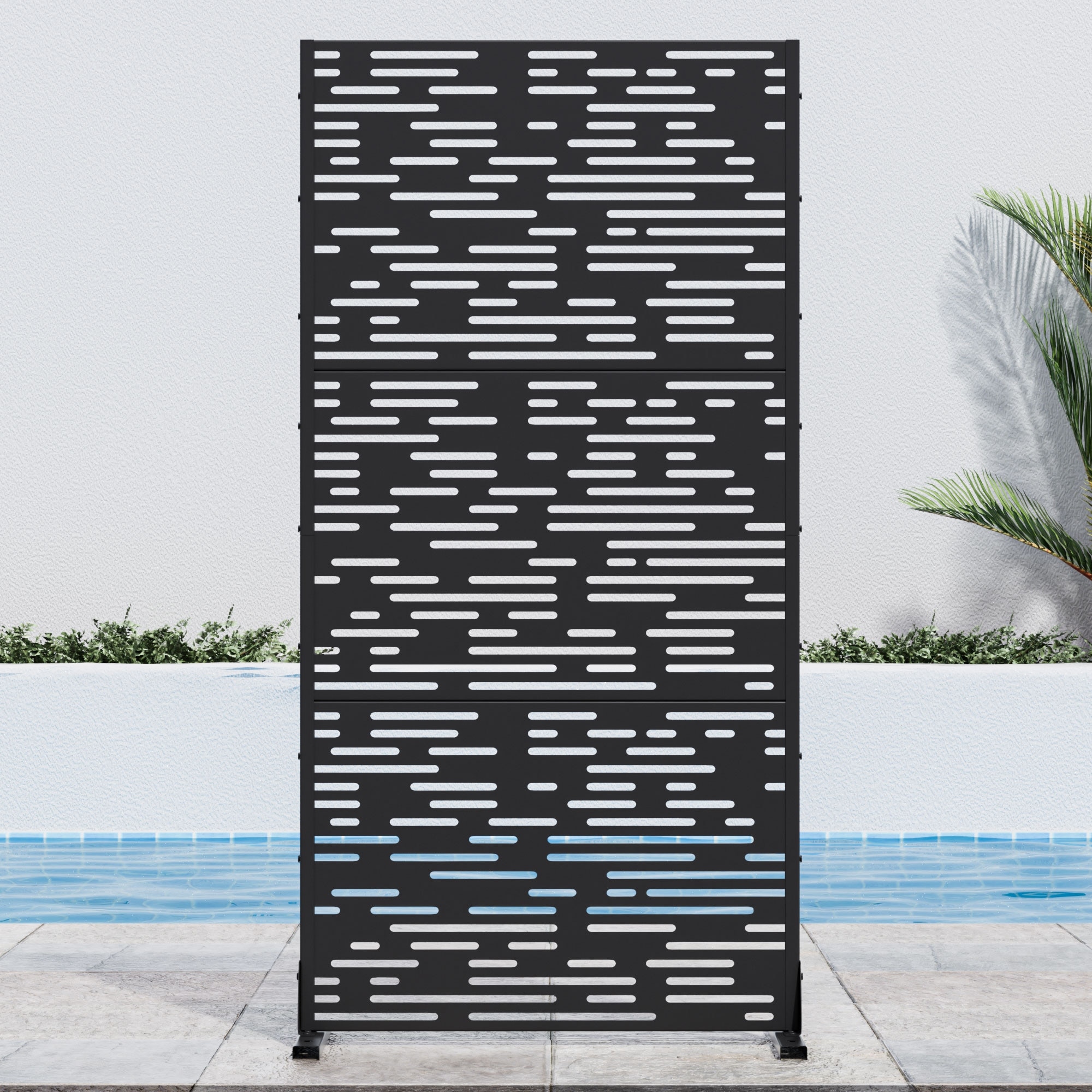 Outdoor Privacy Screen Metal Privacy Screen Panel Free Standing - 72*35