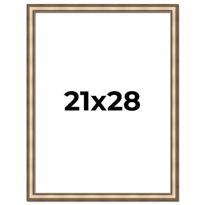 21x28 Frame Gold Solid Wood Shadow Box Width 1.5 Inches | Interior Frame Depth 2 3/8 Inches