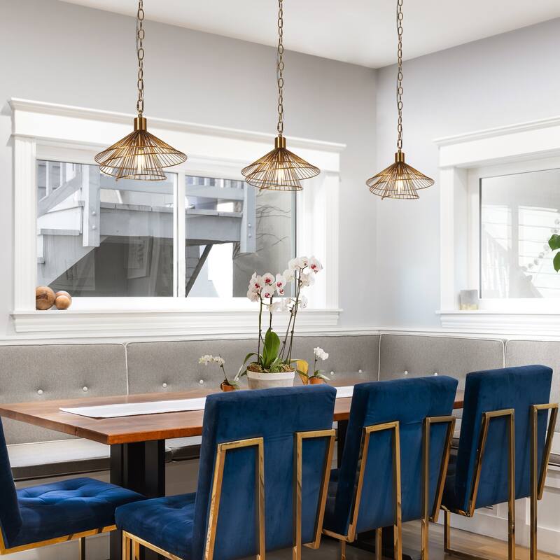 Modern Farmhouse 1-Light Pendant Light for Kitchen Island Dining Room - Gold