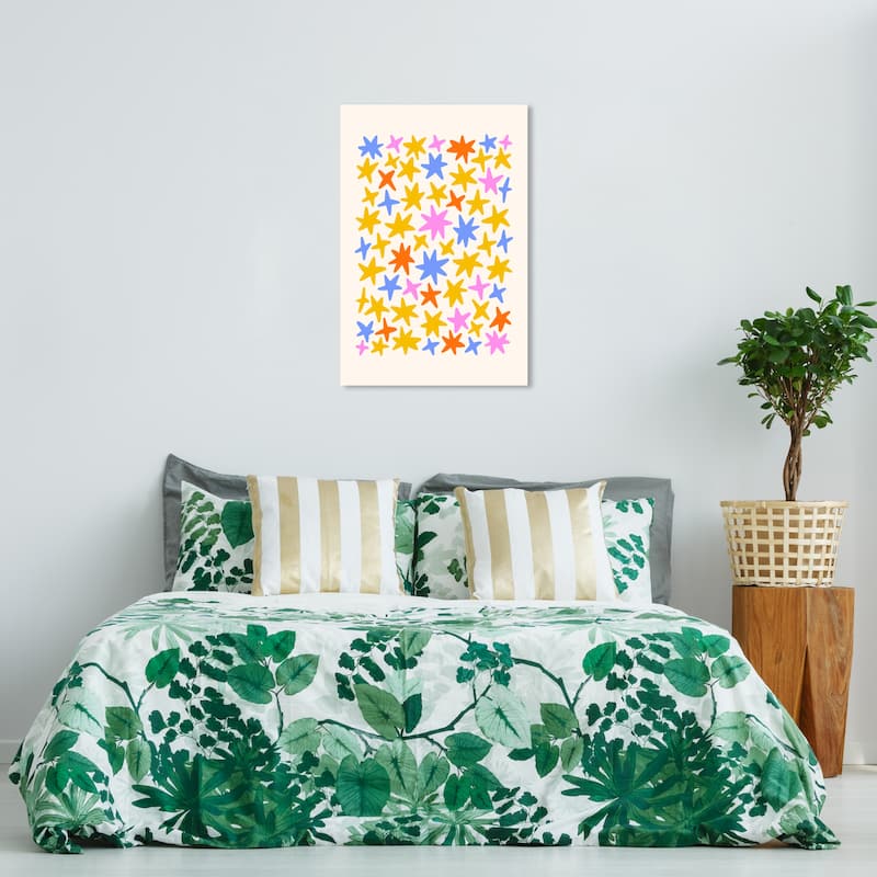 Wynwood Studio Canvas Astronomy and Space The Stars Poster Yellow and Mustard Modern & Contemporary Wall Art Canvas Print