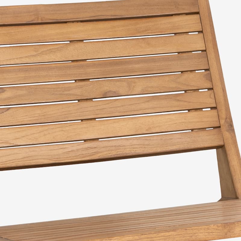 Seagrove Mid-Century Modern Wood Armless Outdoor Patio Chair, Natural by JONATHAN Y