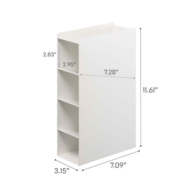Yamazaki Home 4-Tier Food Wrap Stand, Steel - L 7.09 x W 3.15 x H 11.61 inches
