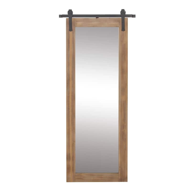 Barn Door Style Wood Industrial Farmhouse Hanging Wall Mirror