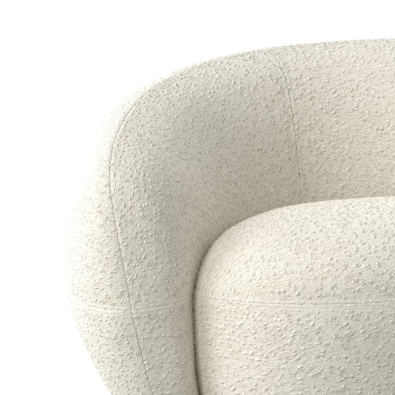 WYNDENHALL Cara 89 inch Wide Contemporary Sofa in Vanilla Cream Boucle Performance Fabric