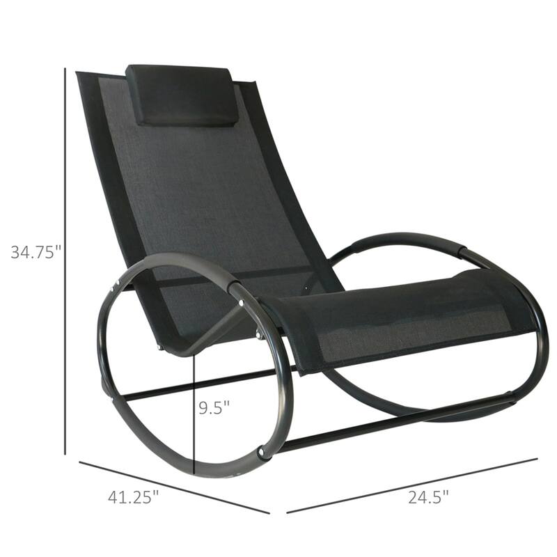 Outsunny Pool Lounger,Outdoor Rocking Lounge Chair,Sun Tanning Rocker