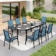 preview thumbnail 30 of 41, MAISON ARTS 7 / 9- Piece Outdoor Patio Dining Set, 1 Expandable Metal Table & 6 / 8 Textilene Chairs Blue