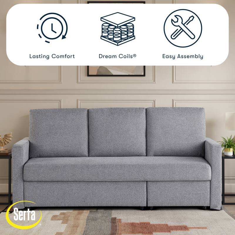 Serta Mia Convertible Sofa in Woven Polyester Fabric