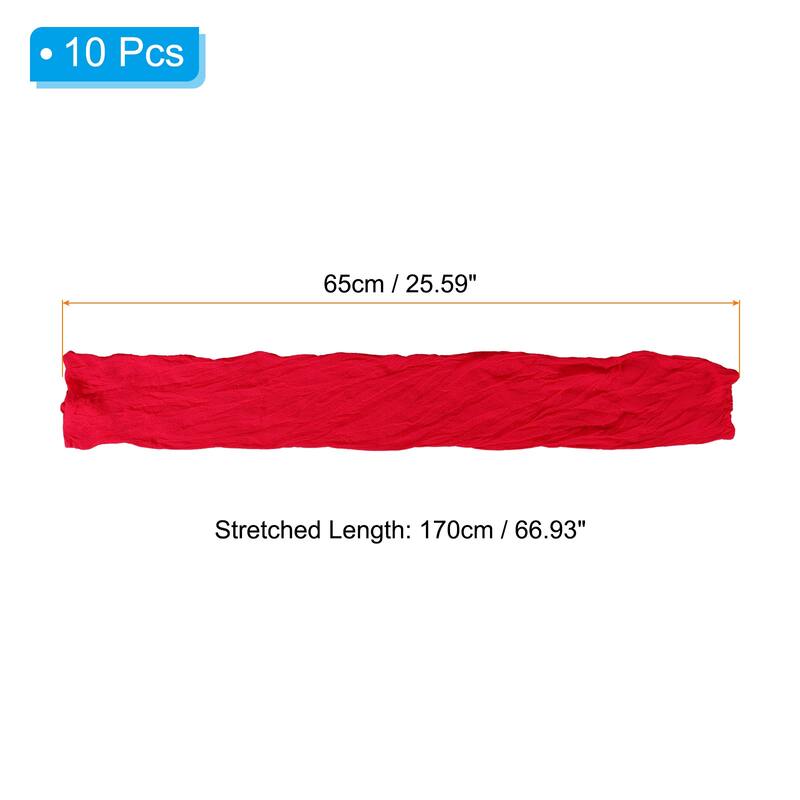 10Pcs Nylon Stockings Flower Fabric 26" for DIY Mesh Flowers Making - Red