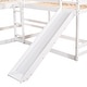 preview thumbnail 14 of 25, L-Shaped Full and Twin Size Wooden Bunk Bed with Slide and Short Ladder