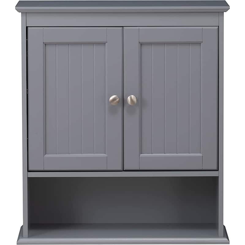 Spirich-Bathroom Wall Spacesaver Storage Cabinet Over The Toilet with Door , Wooden, White