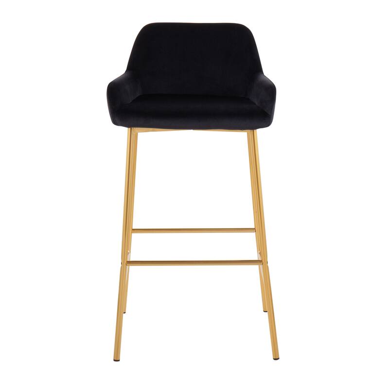 Silver Orchid Galotti Gold Fixed-Height Upholstered Bar Stool - Set of 2