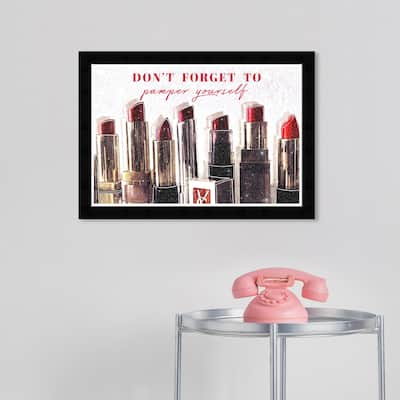 Wynwood Studio Prints Fashion and Glam Pamper Yourself Makeup Red and Glam Wall Art Canvas Print