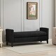 preview thumbnail 39 of 42, 66.34"W Elegant Upholstered Bench, Daybed, Ottoman with Wood Legs & 2 Bolster Pillows for End of Bed, Bedroom, Living Room