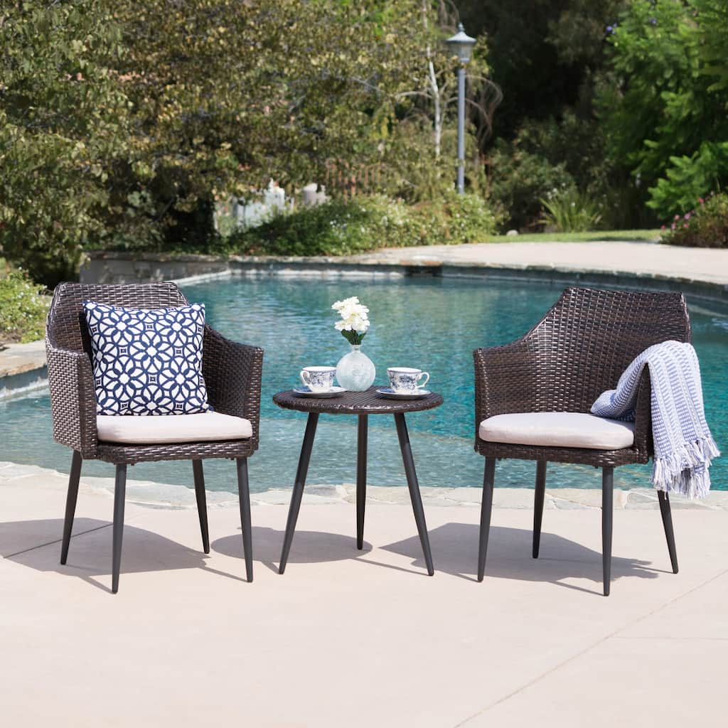 3 PC Wicker Chat Set for Outdoor Intimacy Weather Resistant